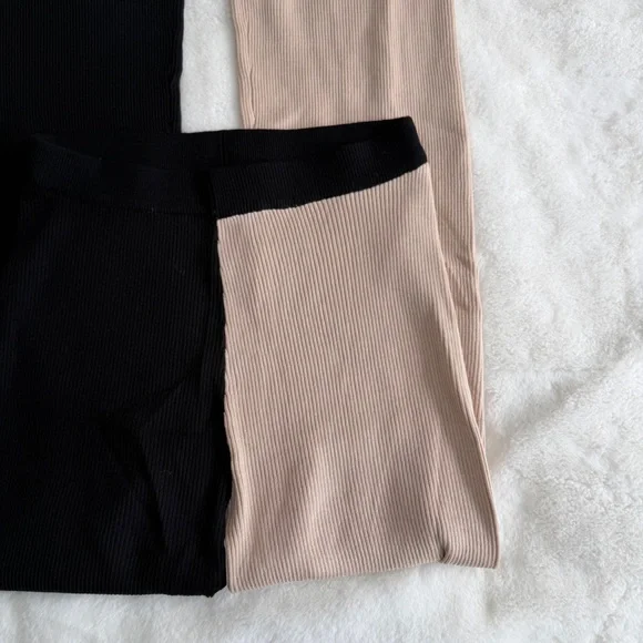 BCBG Paris Ribbed Knit Split Color Pants Size XS - Picture 2 of 6